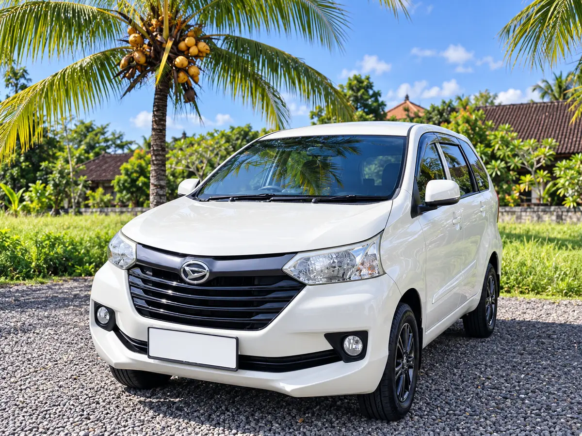 White Toyota Avanza or Daihatsu Xenia private transfer car in Bali
